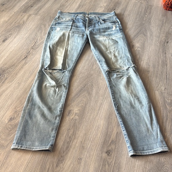 7 for all mankind, Josephine Boyfriend, skinny blue denim jeans, size 23 - Picture 2 of 12